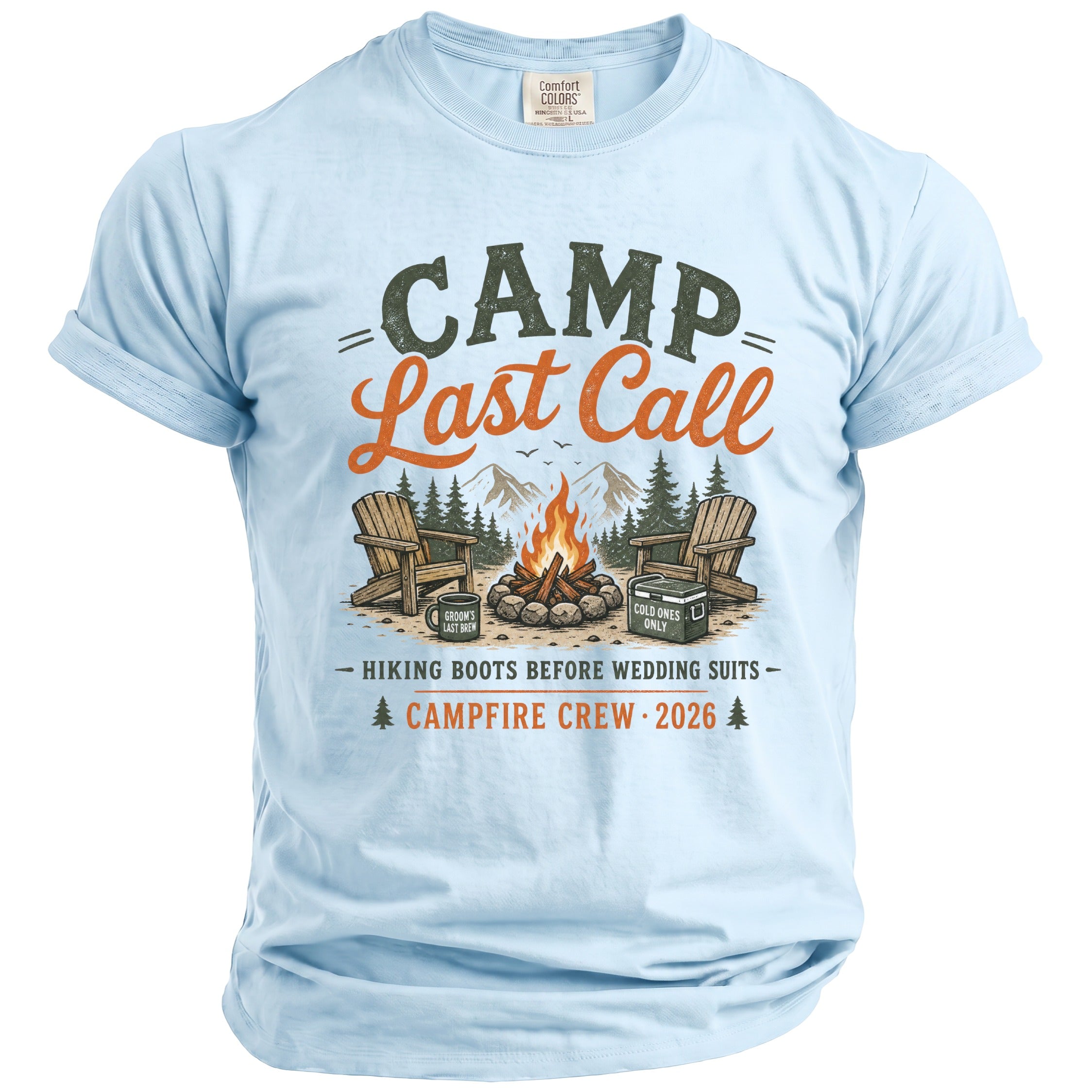 Camp Last Call graphic with campfire, chairs, and text "Campfire Crew 2026".