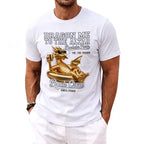 T-shirt with gold dragon, sunglasses, cigar, drink, and text "Dragon Me to the Altar".
