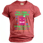 T-shirt with a tiki mask graphic, "The Final Countdown," and "Mike's Bach Malibu, CA Summer 2026."