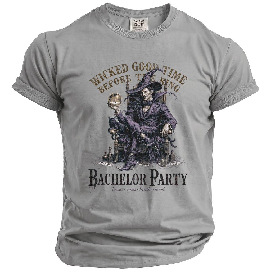 Wicked good time before the ring bachelor party graphic tee.