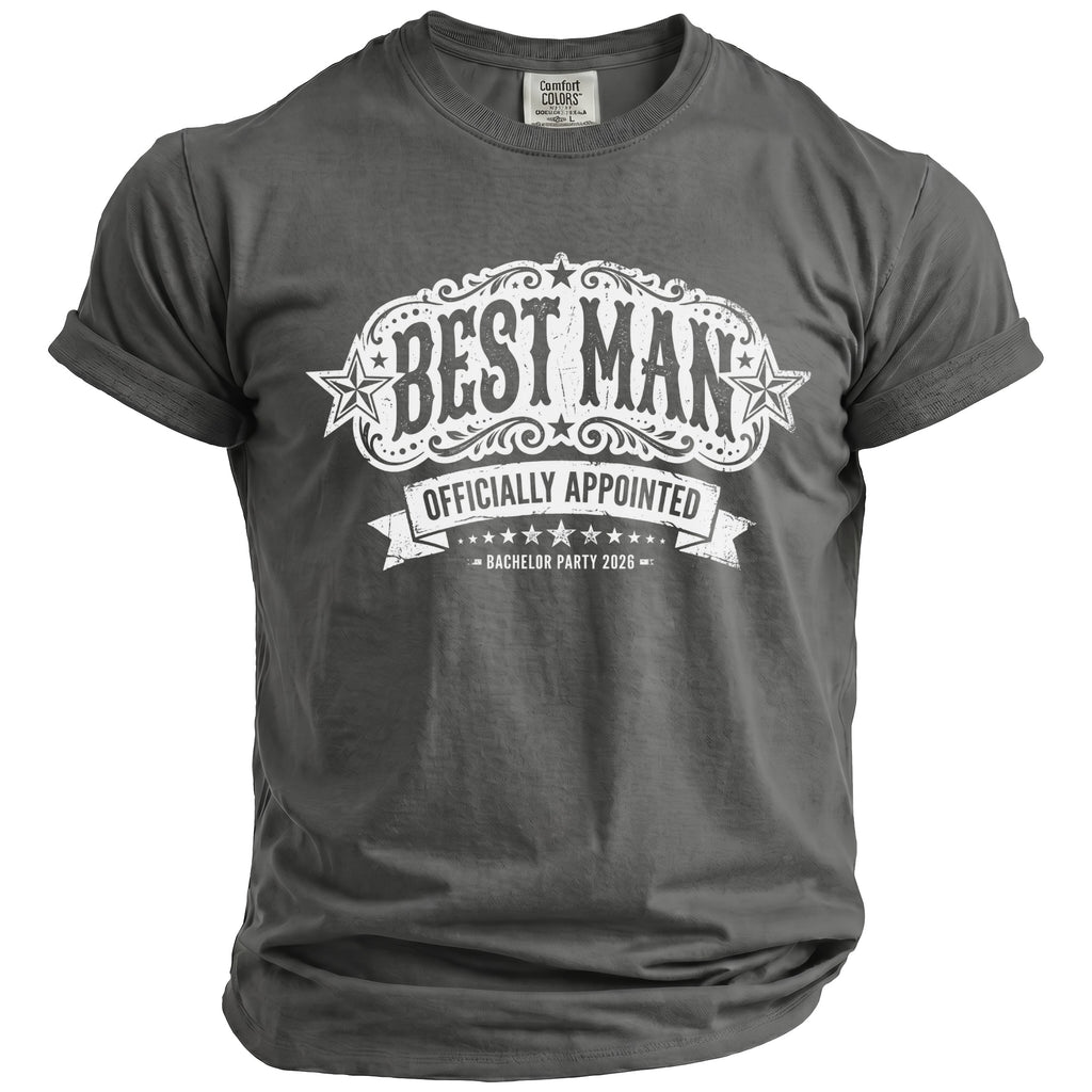 Best Man Officially Appointed Bachelor Party 2026 t-shirt