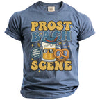 T-shirt with "Prost Bach Scene" text, beer mug, pretzel, and "München 2026".