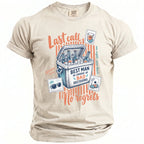 T-shirt with graphic of cooler full of beer, sunglasses, and cards. Text: Last Call, Best Man in Charge of Bad Decisions, No Regrets.
