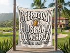 Banner with "Beer Today Husband Tomorrow Bachelor Party 2026" text and a beer mug graphic.