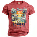 T-shirt with "Bach Beach Party" graphic and "Kenneth Miami, FL Est. 2026" text.