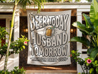 Beer Today Husband Tomorrow Bachelor Party 2026 banner with beer mug graphic.