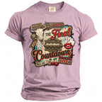 Pink t-shirt featuring "The Final Countdown" graphic with bull skull, dice, cards, and lips.