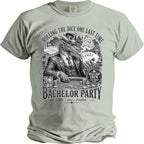 Dragon in suit plays poker with "Bachelor Party" and "Wild Card Crew" text.