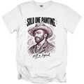 White t-shirt with a sketch of Vincent van Gogh and text "sold one painting. still a legend."