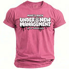 Pink t-shirt with "MIKE'S BACH UNDER NEW MANAGEMENT" graphic.