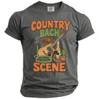 Grey t-shirt with "Country Bach Last Rodeo Before The Ring Scene" graphic.