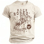 T-shirt with cowboy riding bull graphic: "Bach Rodeo Party Kenneth Est. 2026 Miami, FL"