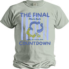 T-shirt graphic: "The Final Mike's Bach Countdown," broken chain, Malibu Summer 2026.