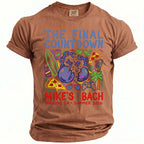 Brown t-shirt with "The Final Countdown Mike's Bach Malibu, CA Summer 2026" graphic.