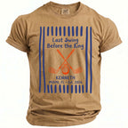 Tan t-shirt with "Last Swing Before the Ring" and golf graphics.