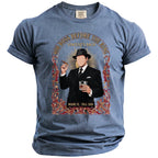 T-shirt with graphic of man in suit holding cigar and drink. Text: "MOB BOSS BEFORE THE RING VINCENT'S BACH".