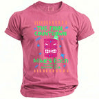 Pink t-shirt with "The Final Countdown" and "Mike's Bach" text featuring a tiki mask.