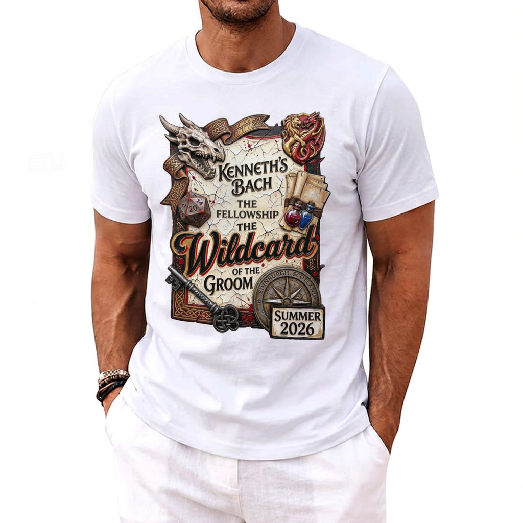Kenneth's Bach The Fellowship The Wildcard of the Groom Edinburgh Summer 2026 t-shirt.