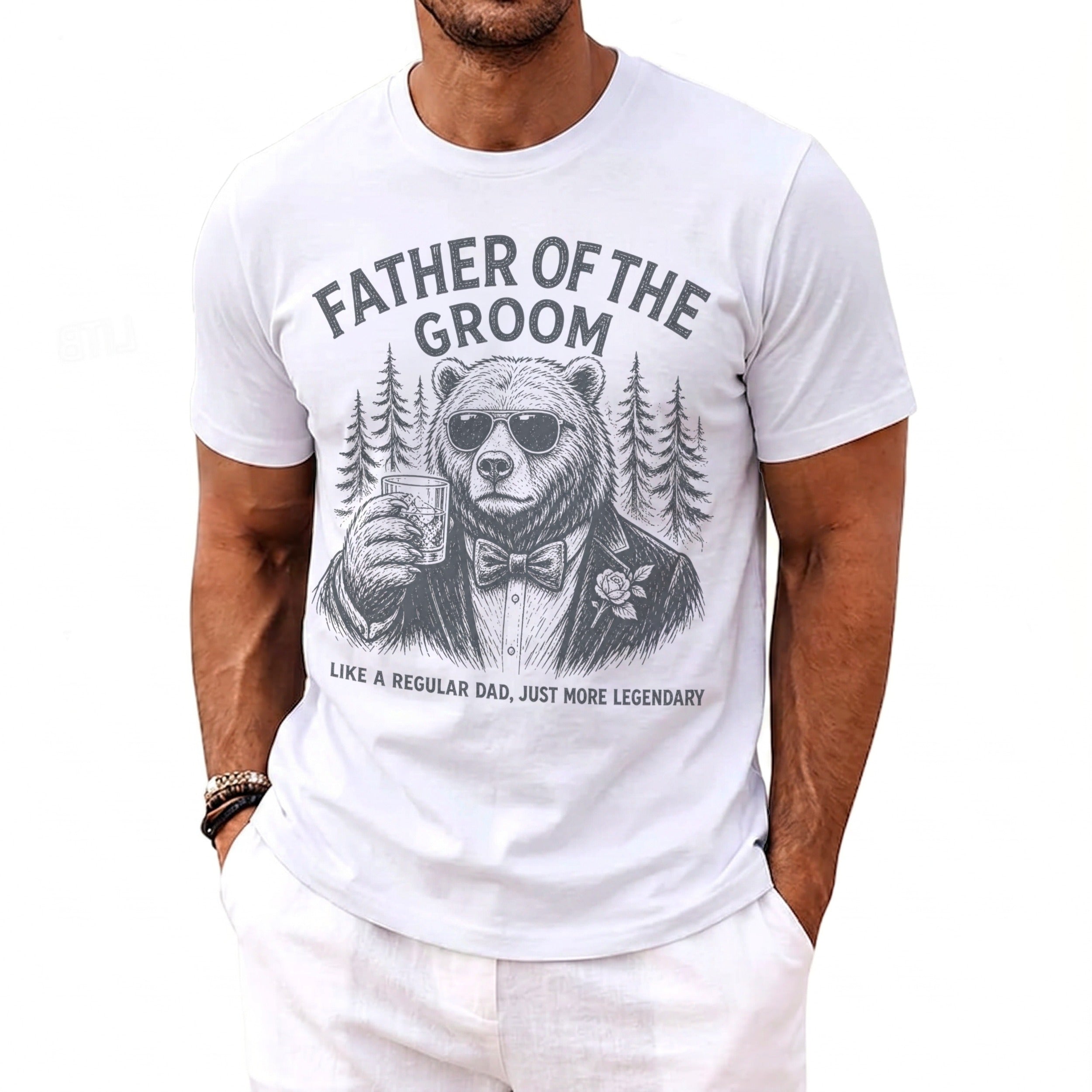 Father Groom Bear T-Shirt - Midnight Gents