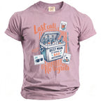 Pink t-shirt with "Last call" and "Best man in charge of bad decisions" graphics.